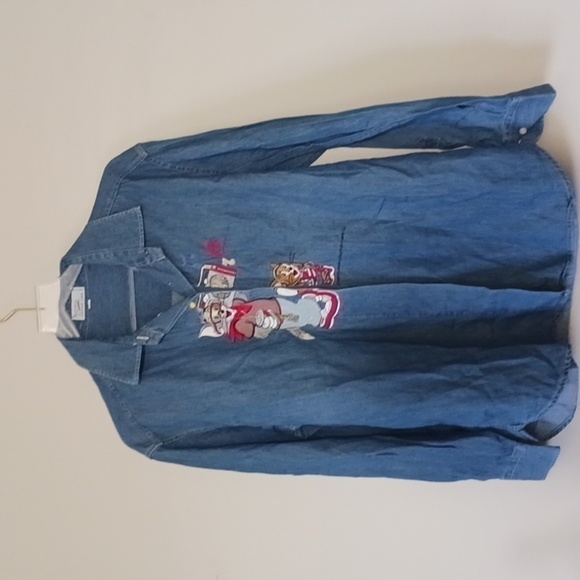 Segreta by Emmanuel Schvili Tops - Vintage Segrita by Emmanuel Schvili Tom and Jerry Embroidered Denim Top, Size L